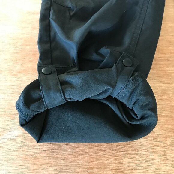 Prana Halle Straight Pants Women 12 Black Mid Rise Zip Pocket UPF 50+ Outdoor - Picture 7 of 16